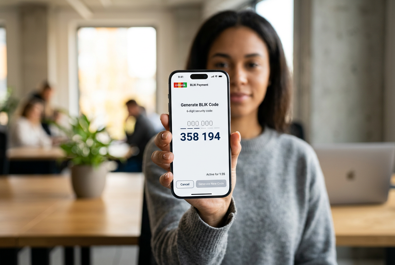 A smartphone screen showing a secure mobile payment interface for a 20 PLN deposit.